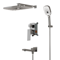 Душевая система 35к MIXLINE МЛ42-083(ML42-083) "Гранит" лейка "Троп. душ" встраиваемая ХРОМ АКЦИЯ - МЛ42-083/ML42-083